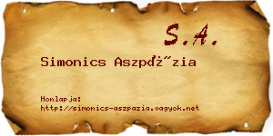 Simonics Aszpázia névjegykártya